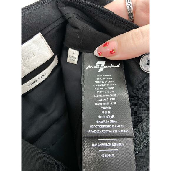 7 for all Mankind Women's Italian Wool Black Trouser Pants size 6 FLAWED - Picture 5 of 8